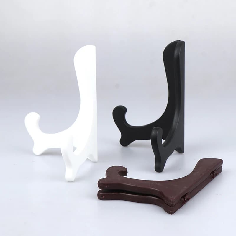 Présentoir d'artisanat en plastique et céramique, support de cadre photo, base de rangement d'assiettes pliables T1, décorations pour la maison