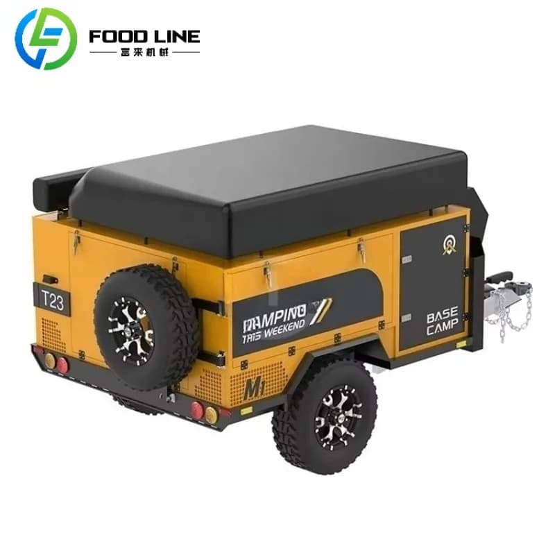 Remorque de voyage Durable pour caravane de Camping sur Terrain à distance avec dégagement au sol amélioré et cadre robuste pour les voyages hors route