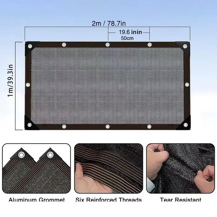 Voile d'ombrage pour jardin 3x6 pieds, filet pare-soleil Ripstop, toile d'ombrage pour serre, voile