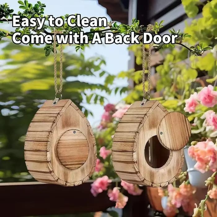 Décor de maison de papillons en bois avec porte arrière, plateau d'alimentation de maison de papillo