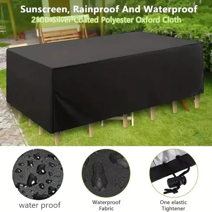 Housse de meubles de terrasse, imperméable, 210d, adaptée à l'ensemble de canapés d'extérieur