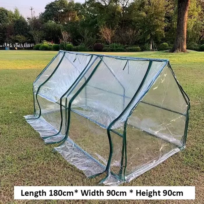 Serre avec Couverture Transparente en PVC, 180x90x90cm, Cadre pour Niket Extérieur, Graines de Légum