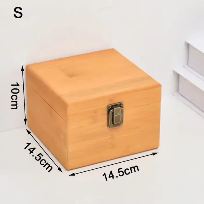 Boîte de rangement en bois de pin S/M/L, avec couvercle, serrure en métal Vintage, coffrets cadeaux