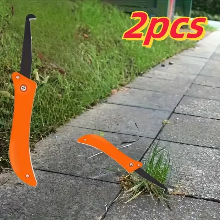 Extracteur de mauvaises herbes robuste 2 pièces – outil de désherbage de jardin en métal durable, pl
