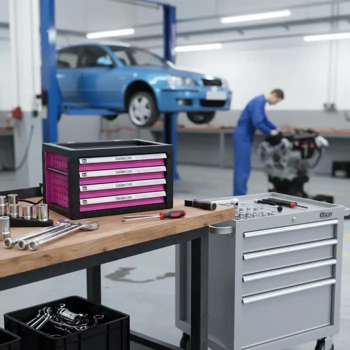 Armoire à outils roulante à 4 tiroirs haute capacité | Coffre à outils industriel et chariot de ga