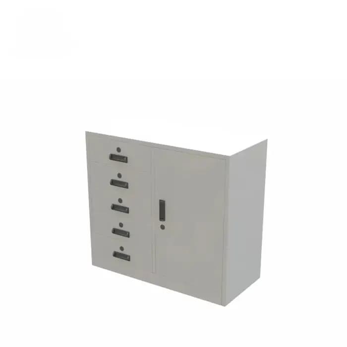 Armoire de rangement, armoire de rangement en métal avec 6 tiroirs (petite armoire de bureau avec po
