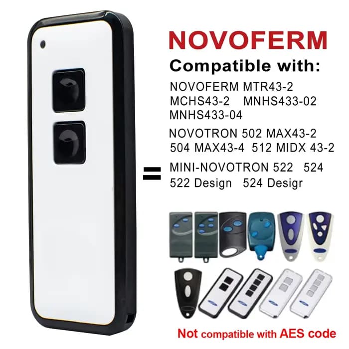 NOVOFERM NOVOTRON 524 522 512 502 MAX43-2 504 MAX43-4 Télécommande Ouvre-porte de garage 433MHz Télé