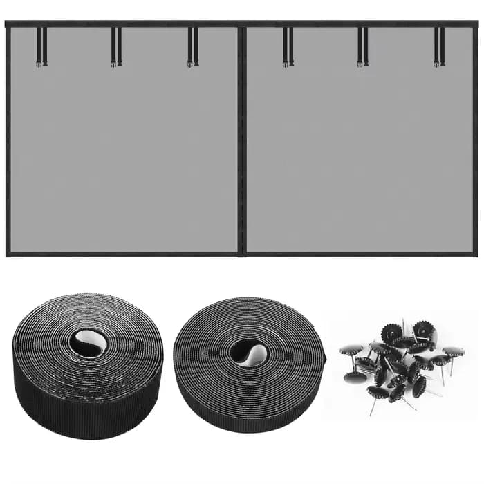 Portes Moustiquaires de Garage pour 2 Voitures, 16x7 Pieds, Magnétique, Durable, Rapide, Mains Libre