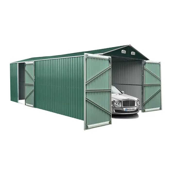 Abri de voiture en métal à montage facile, conception de toit de hangar, garage en acier structurel