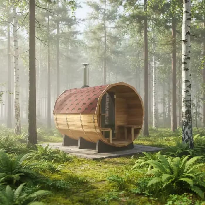 Sauna extérieur personnalisé pour 4 à 8 personnes, en bois de cèdre Hemlock, vue panoramique, poêle