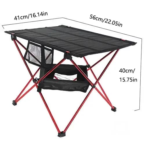 Table d'extérieur rouge pliable quatre saisons, table de camping simple ultralégère, tables de pêche
