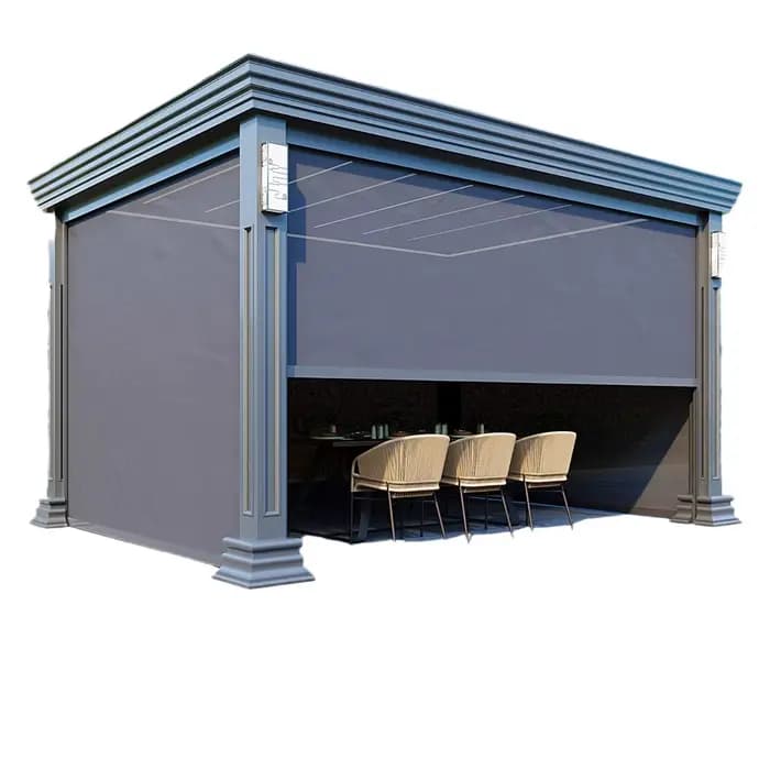 Gazebo élégant et Durable en alliage d'aluminium, pare-soleil électrique moderne, pavillon extérieur