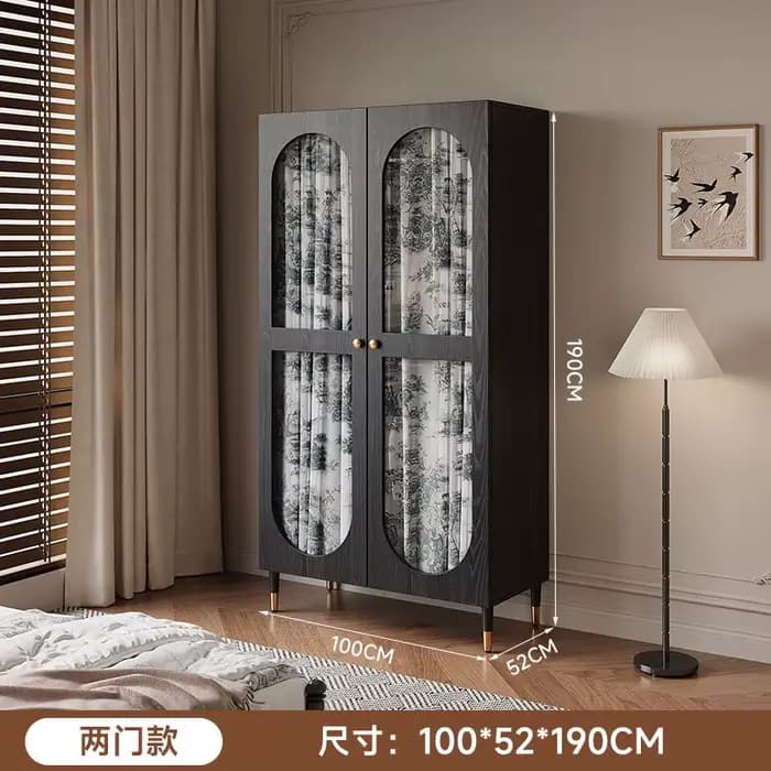 Armoire De rangement en verre moderne en bois Vintage noir chambre armoire vêtements commode Armario
