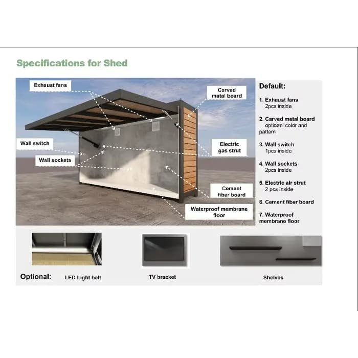 Cabane de barbecue moderne préfabriquée avec gril central