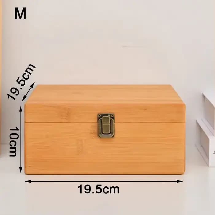 Boîte de rangement en bois de pin S/M/L
