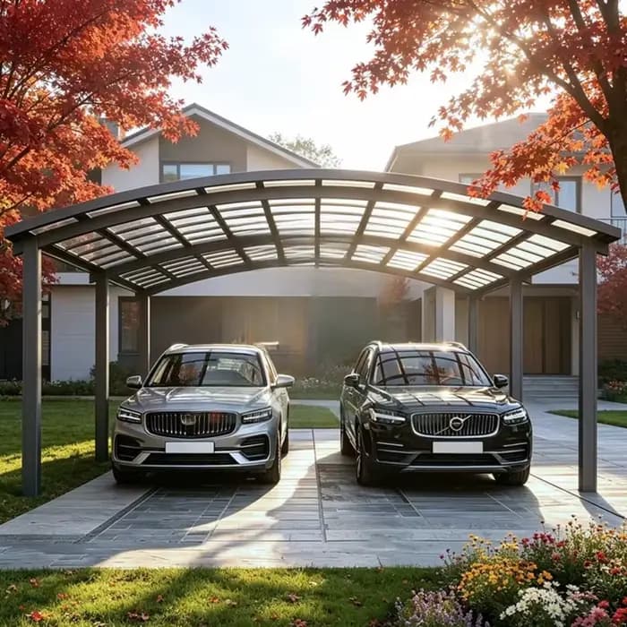Abri de voiture en aluminium sur mesure, structure métallique peinte, abri de voiture imperméable, auvent durable pour jardin, garage, villa, cour arrière
