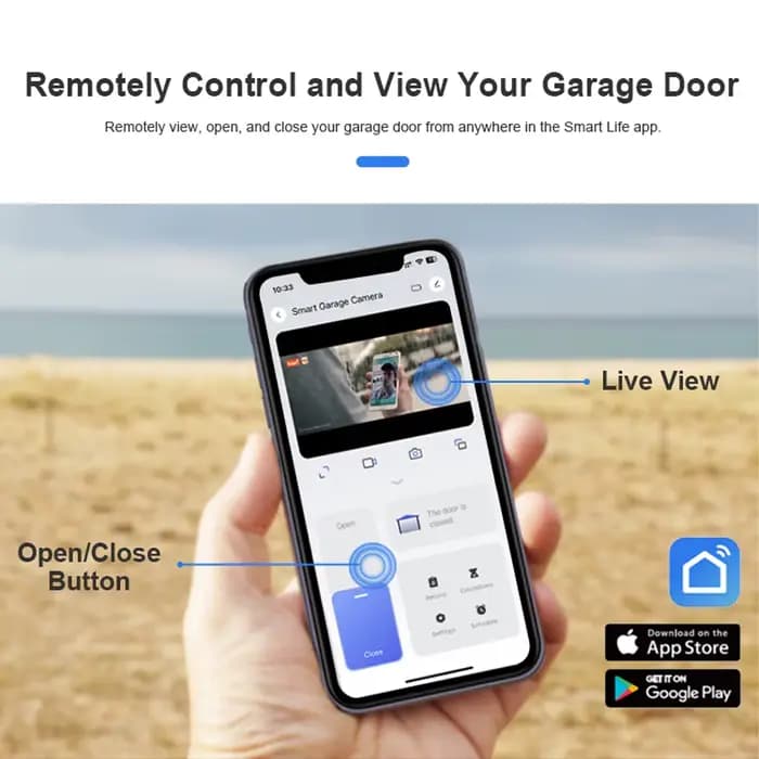 Ouvre-porte de caméra de garage WiFi intelligent Tuya