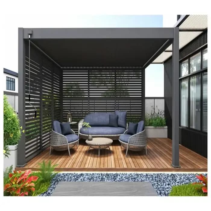 Pergola en aluminium moderne extérieure persienne toit Gazebo pare-soleil étanche pavillon pour jardin Patio