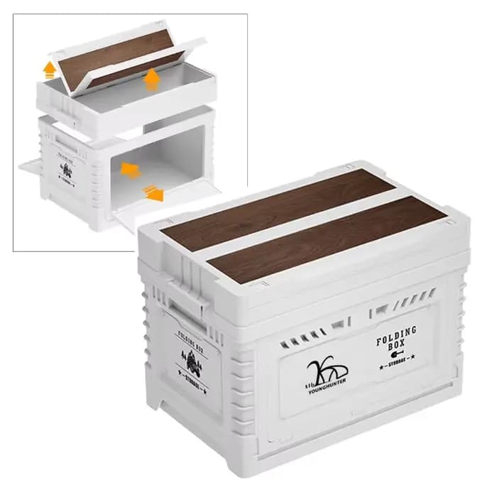 Boîte de rangement pliable en plastique étanche pour l'extérieur