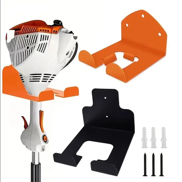 Support mural pour outils de jardinage : organiseur de garage pour débroussailleuses