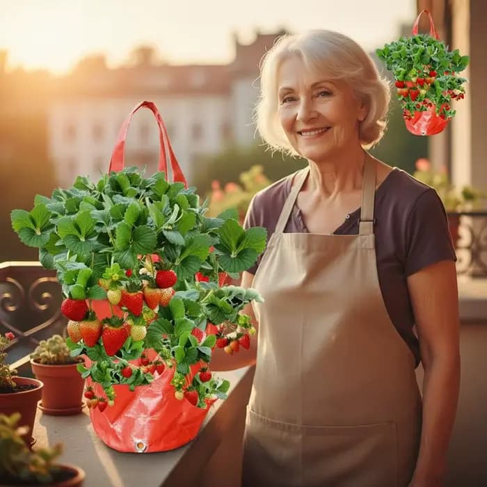 Sacs de culture suspendus pour fraises et tomates