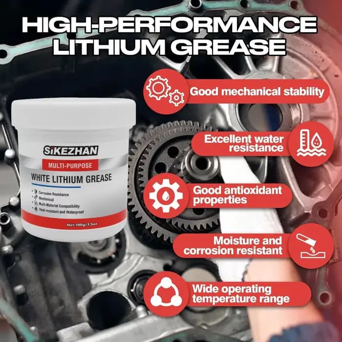 Graisse au lithium blanche avec pinceau