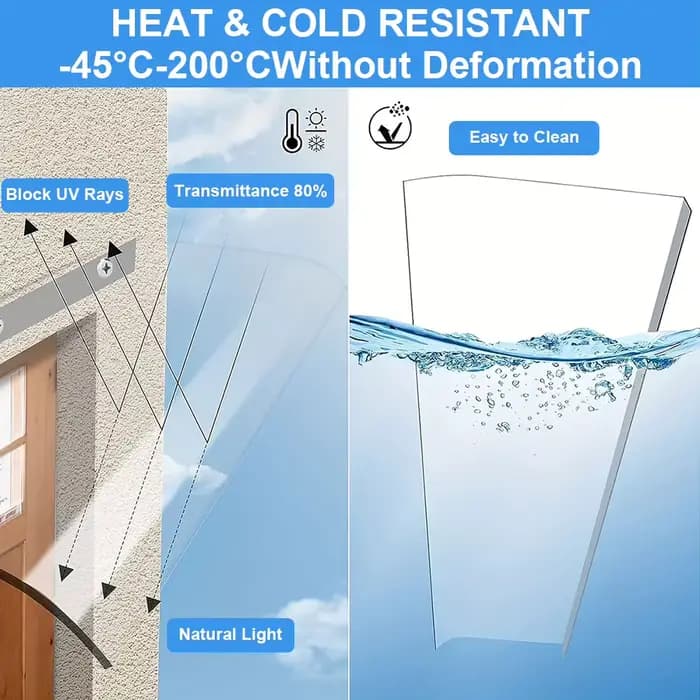 Auvent transparent invisible anti-UV et anti-pluie pour fenêtre