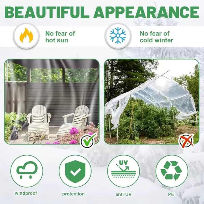 Bâche imperméable hautement transparente 2x3m 2x4m
