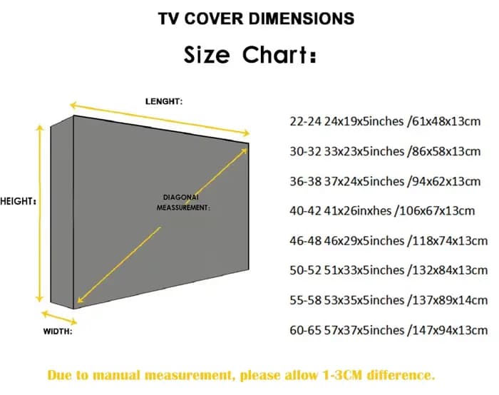 Couverture de télévision extérieure de Patio de jardin 32 "36" 40 "46" 50 "55" 60 "65" protéger l'écran