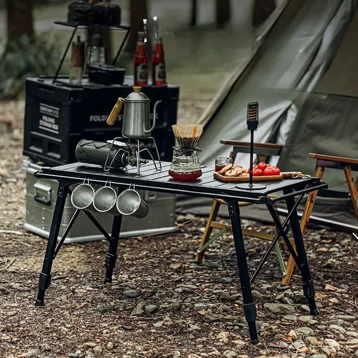 Table pliante réglable en alliage d'aluminium pour camping en plein air