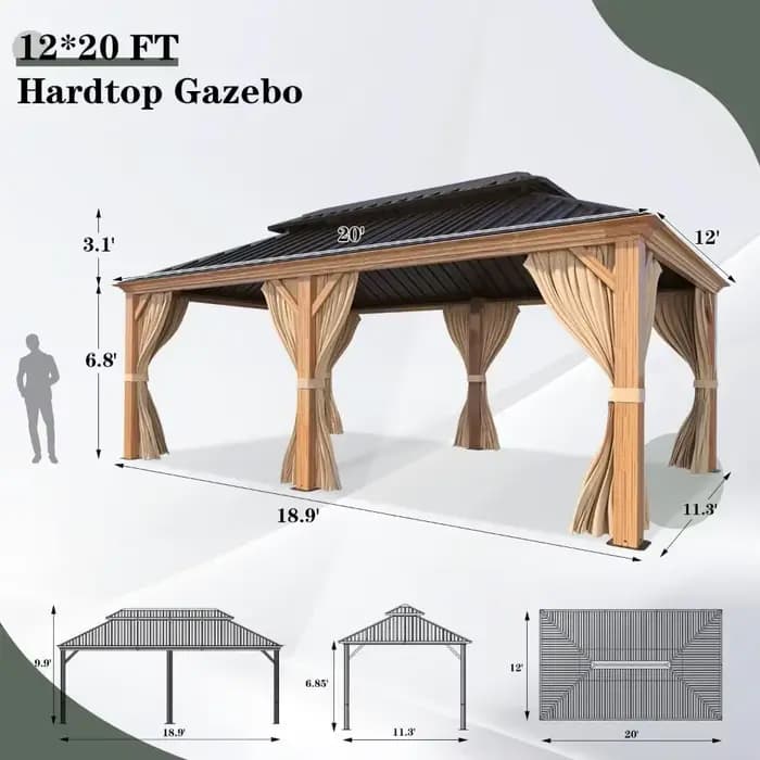 % un tonnelle 12' x 20'