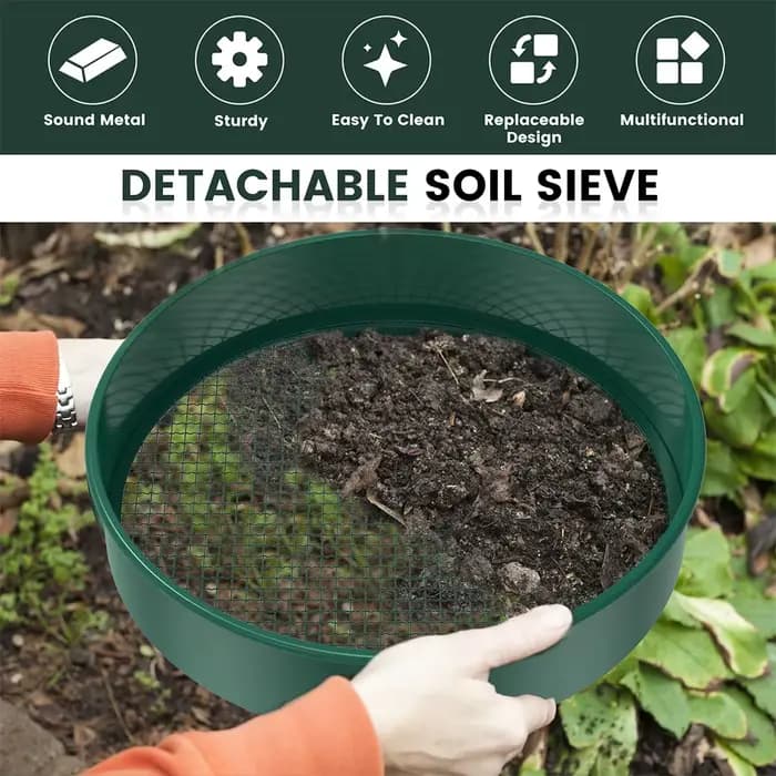 Tamis de sol en métal, tamis de jardin en acier inoxydable