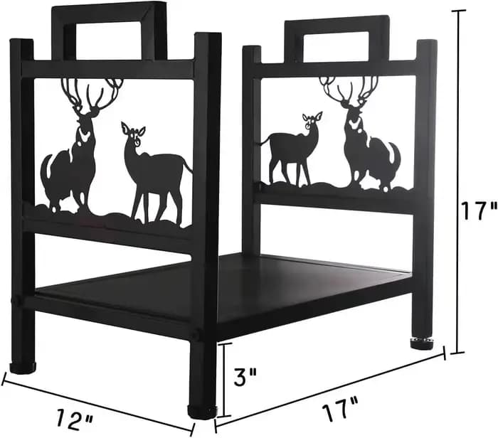 Support de stockage de bois de chauffage en fer forgé noir
