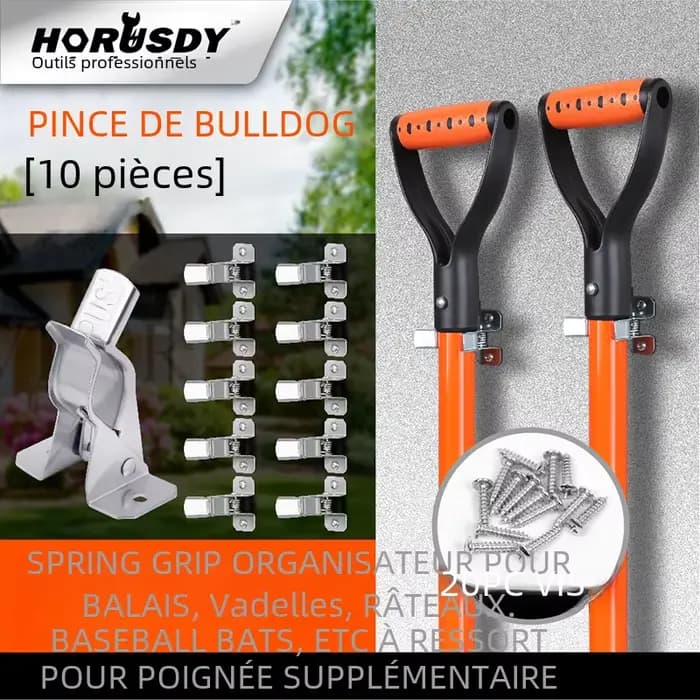 Lot de 10 supports muraux pour pelles