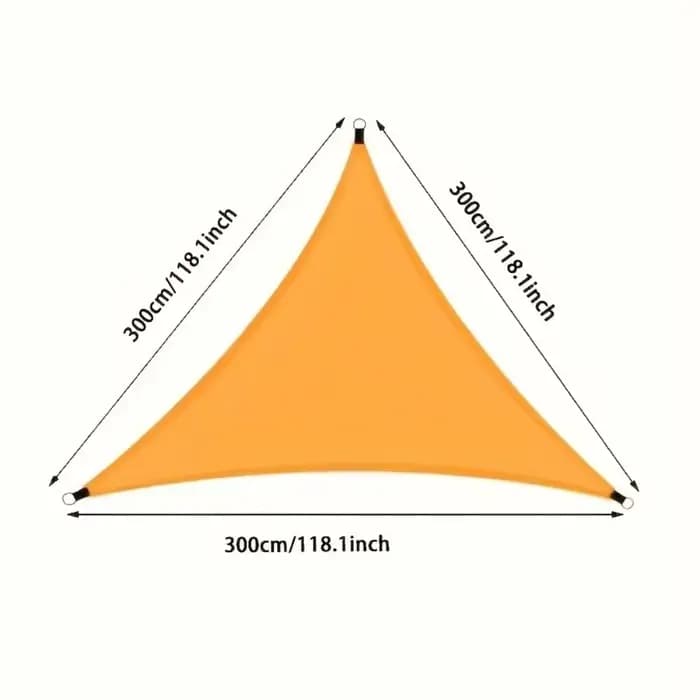 Abri solaire triangulaire imperméable pour extérieur avec cordes