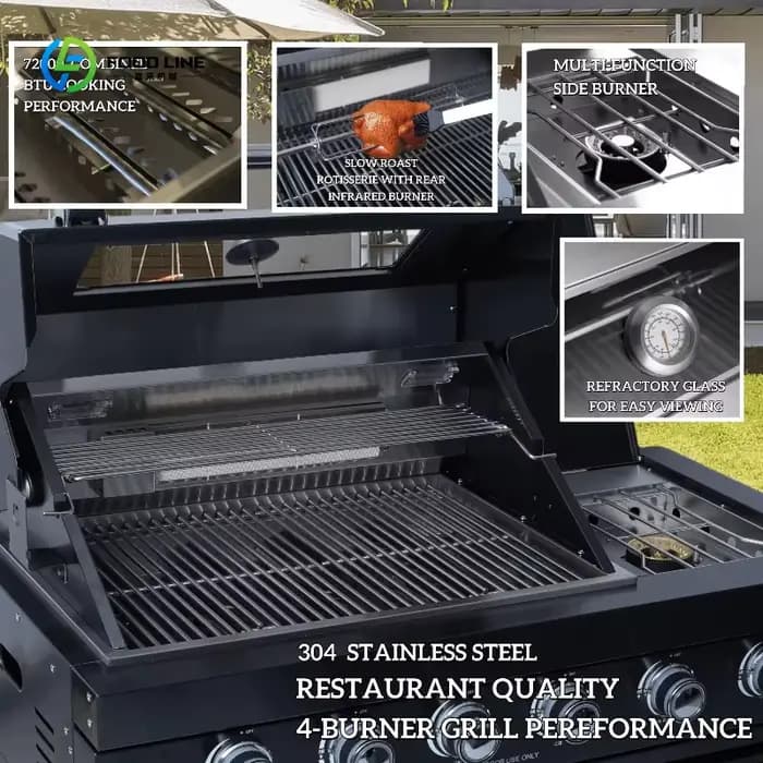 Ensemble d'armoires de cuisine extérieures personnalisées résistantes aux intempéries