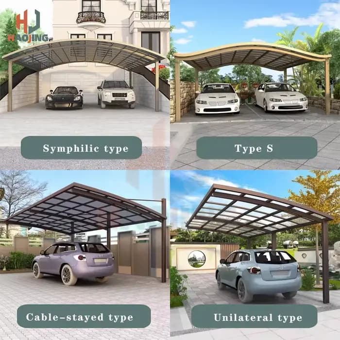 Carports personnalisés Gazebo de jardin en aluminium carport 2 voitures extérieures 6x6 extérieur métal polycarbonate hangar blanc garages auvents