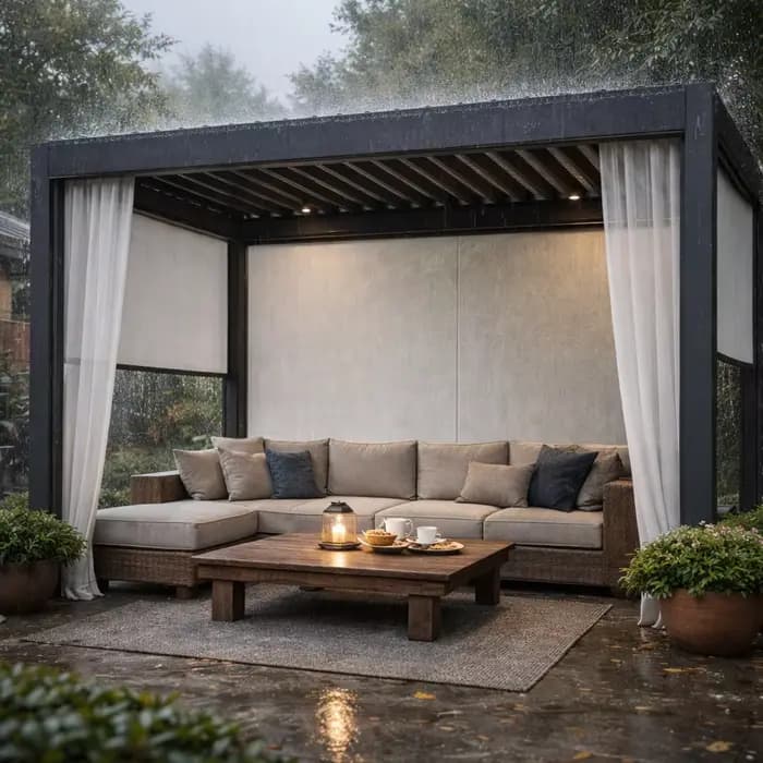 Pergola en aluminium de luxe à lames orientables