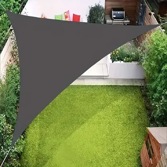 Abri solaire triangulaire imperméable pour extérieur avec cordes
