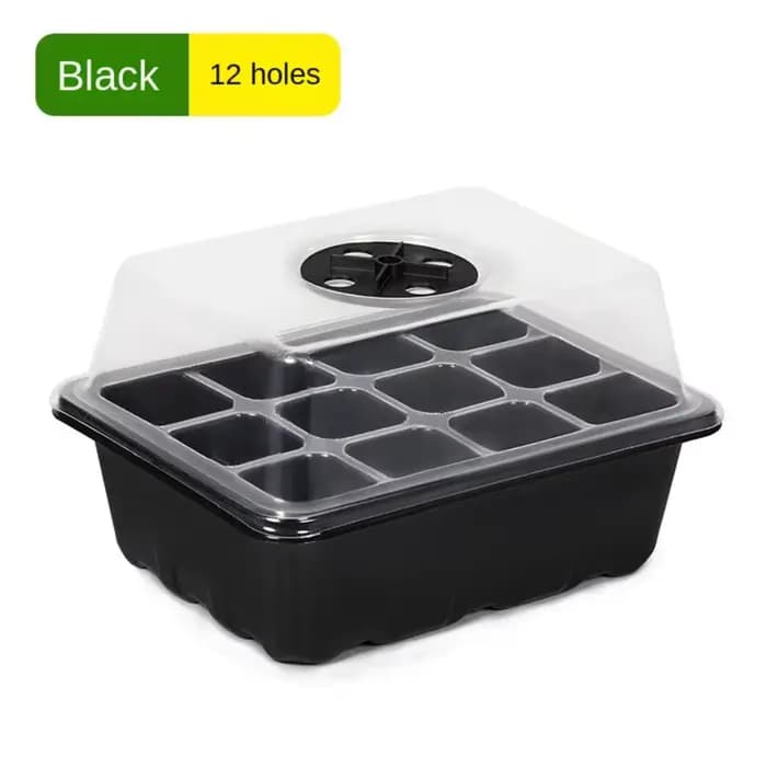 Plateau de semis 6/12 alvéoles avec mini-serre et trous de ventilation