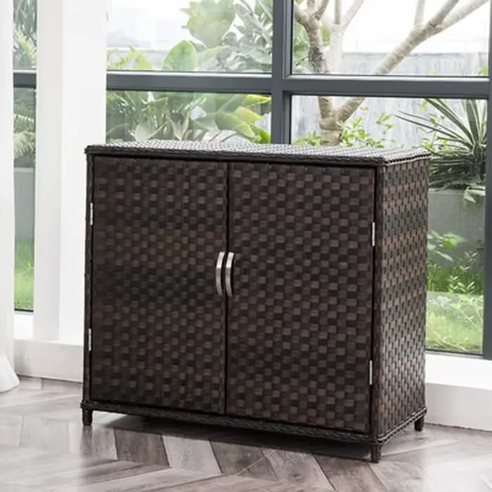 Armoire à chaussures de balcon en rotin moderne