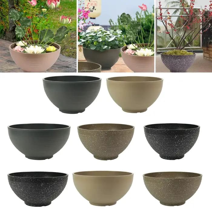 Jardinière de jardin de grande capacité avec pot en plastique de fleur de nénuphar