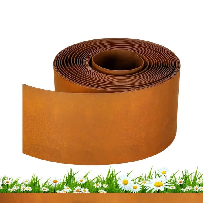 Bordure de jardin protectrice en acier découpable et résistante aux intempéries pour pelouse