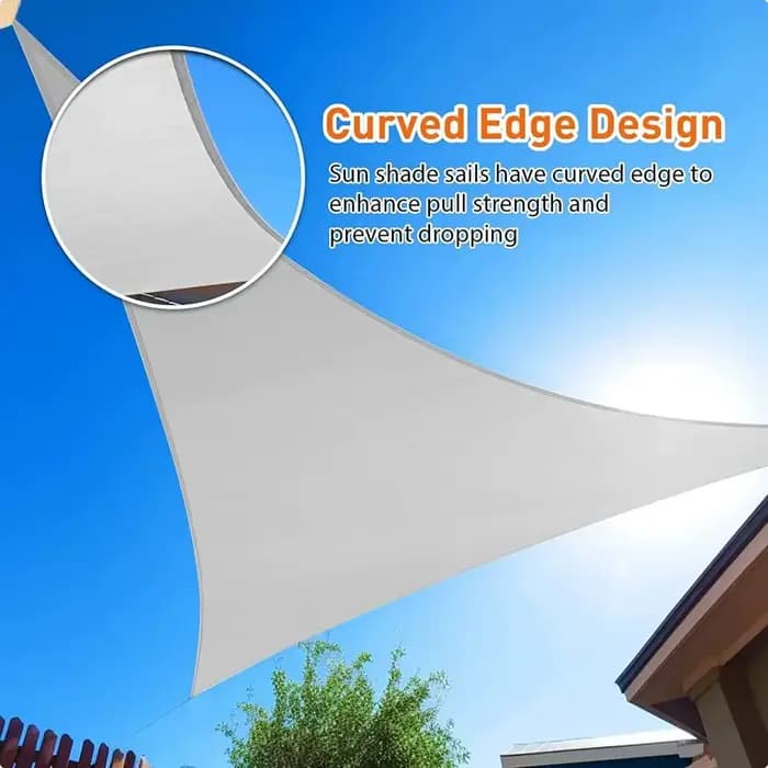 Abri solaire triangulaire imperméable pour extérieur avec cordes