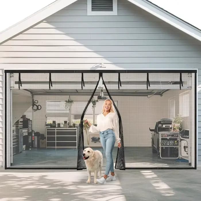 Portes Moustiquaires de Garage pour 2 Voitures