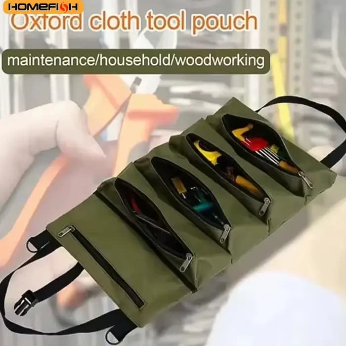 Sac à outils enroulable robuste - Organisateur multi-outils en tissu Oxford