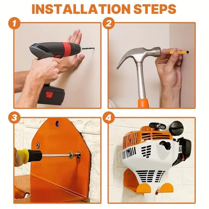 Étagère murale en métal pour garage - Porte-outils de jardin