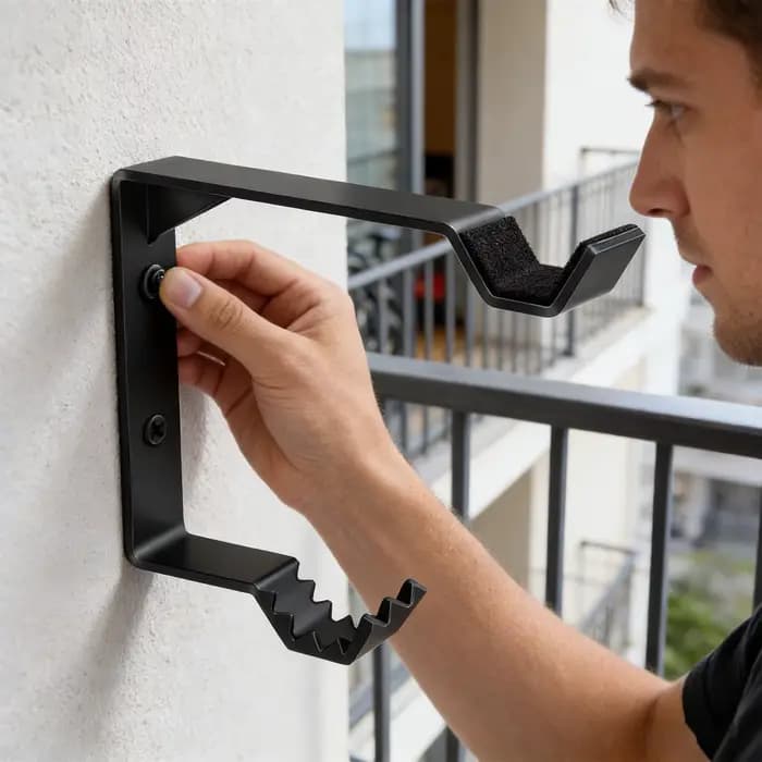 Support mural robuste en acier pour 2 pneus de vélo