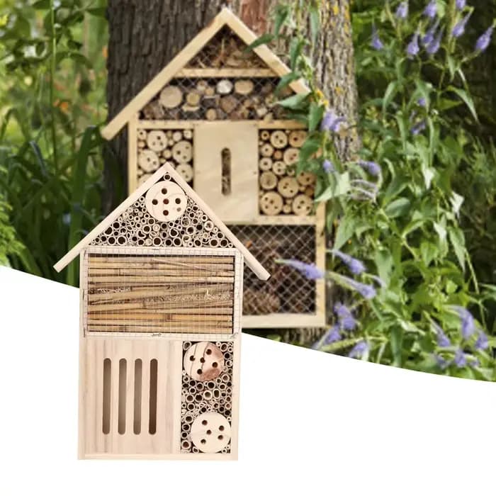 Nichoir de jardin en bois pour insectes et abeilles, décoration extérieure