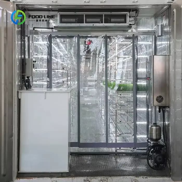 Serre conteneurisée hydroponique 40HQ personnalisée pour l'agriculture verticale et la culture de fourrage